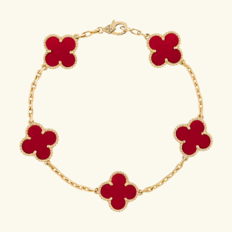 Bracelet Trèfle Femme – Acier Inoxydable Plaqué Or