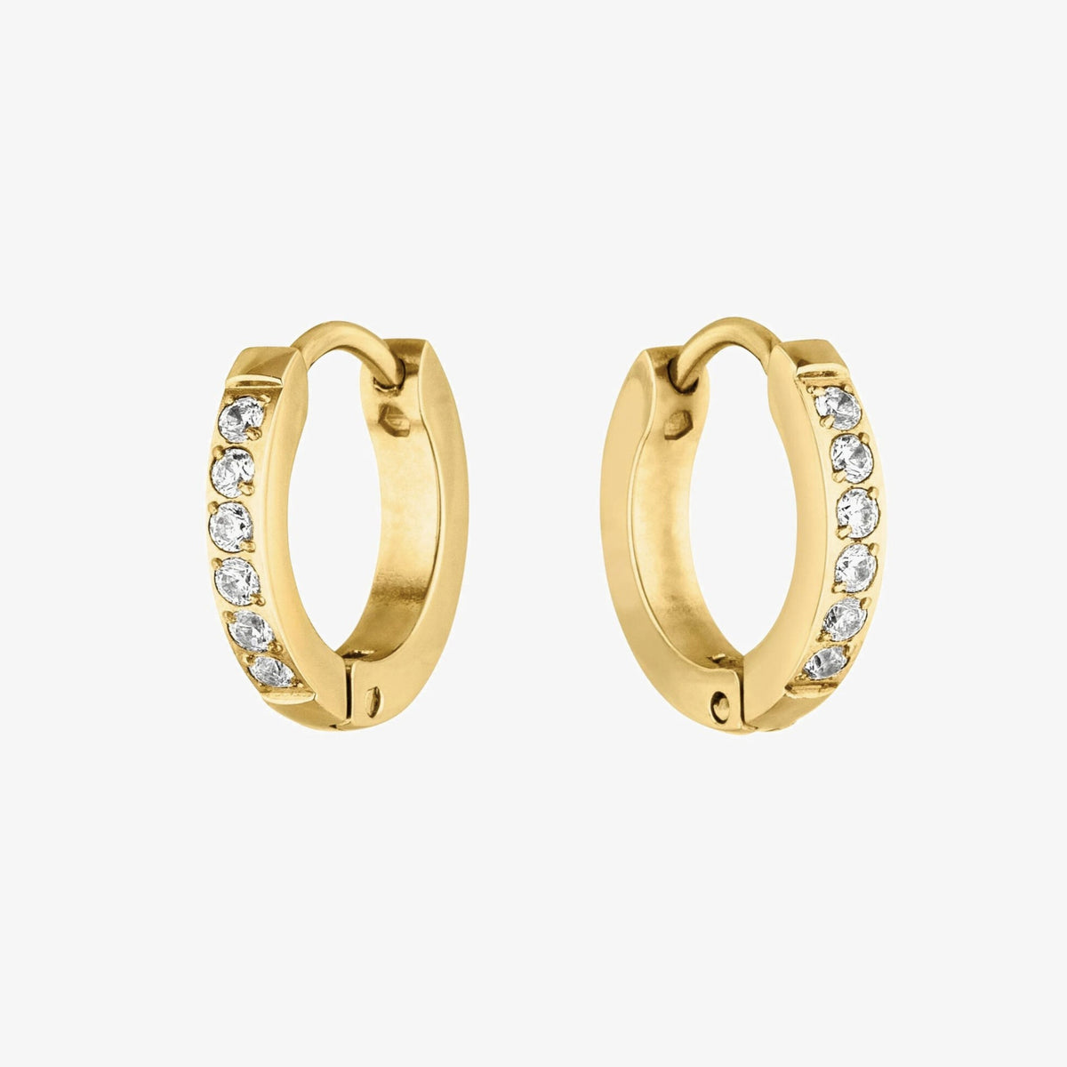 Mini Créoles Zircons Femme Acier Inoxydable