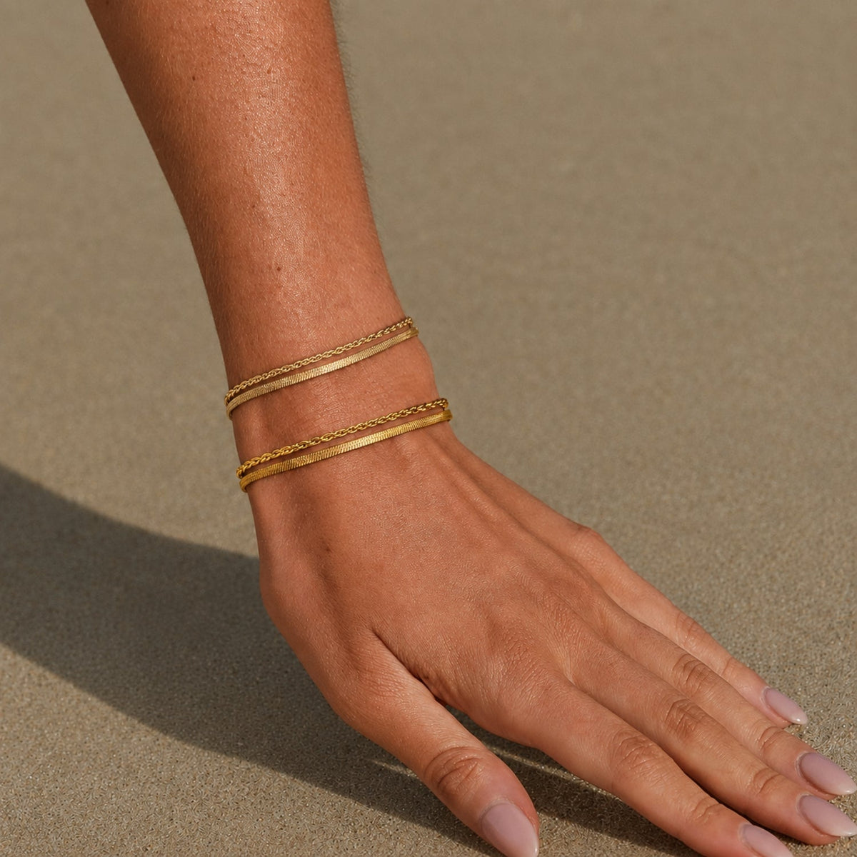 Bracelet Double Chaîne Femme Acier Inoxydable