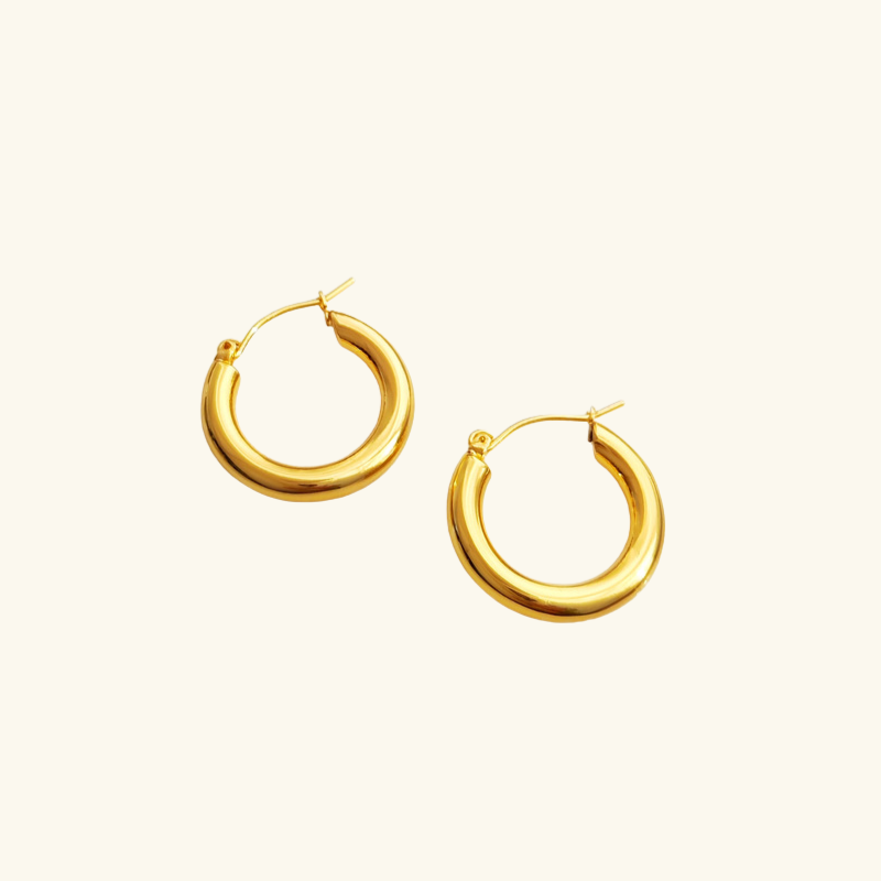 Boucles d’Oreilles Créoles Tubulaires Femme – Acier Inoxydable