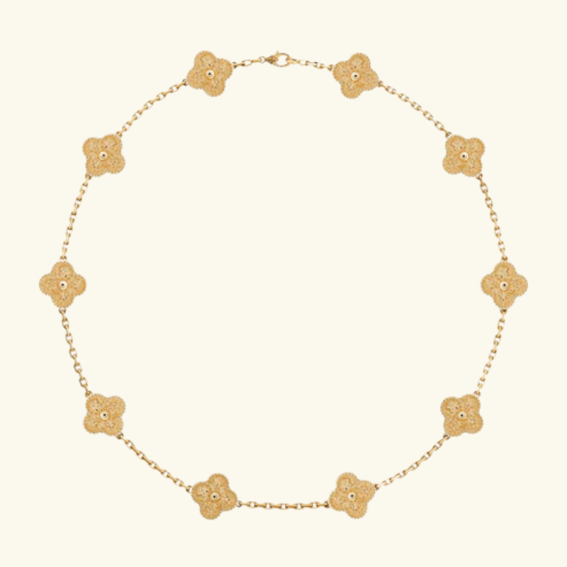 Collier Trèfle Femme – Acier Inoxydable Doré