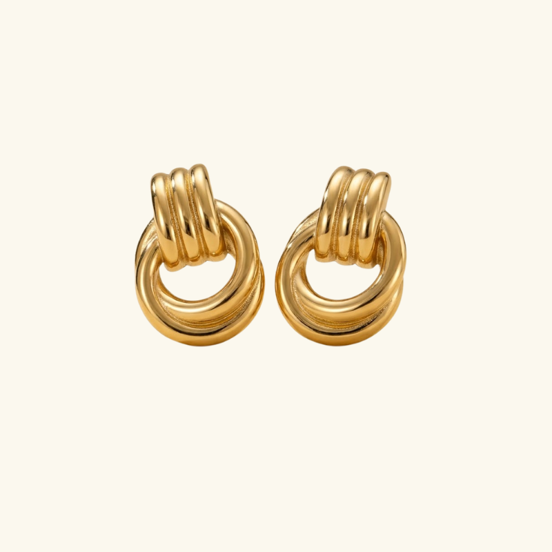 Boucles d’Oreilles Entrelacées Femme – Acier Inoxydable