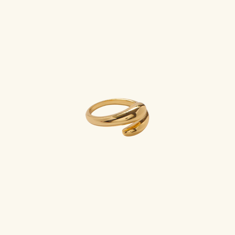 Bague Goutte d’Eau Femme – Design Minimaliste en Acier Inoxydable