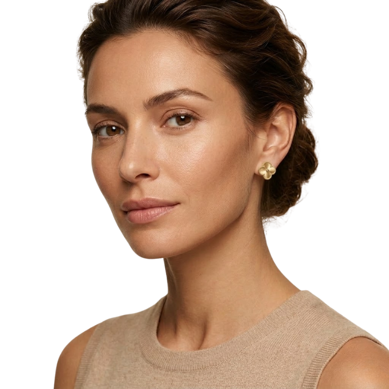 Boucles d’Oreilles Trèfle Femme – Acier Inoxydable