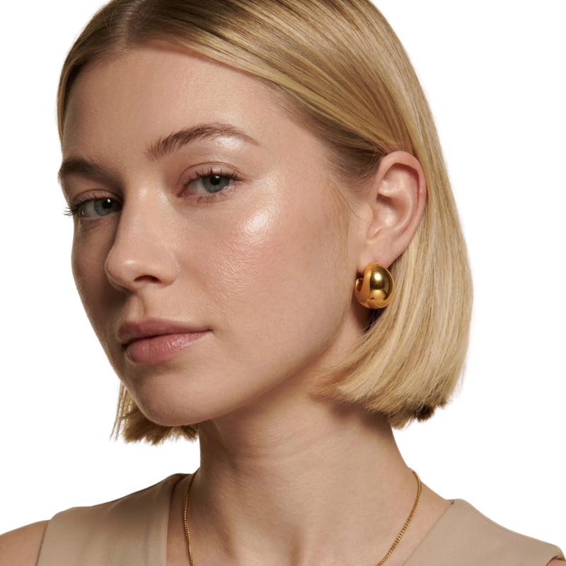 Boucles d’Oreilles Huggie Boule Femme – Acier Inoxydable