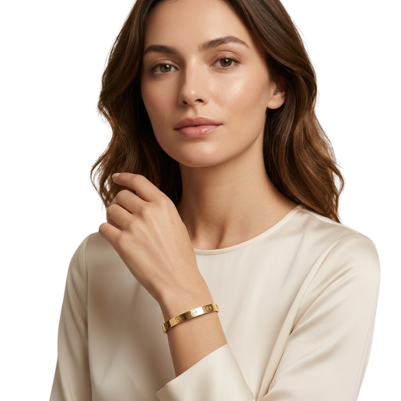 Bracelet Éternité Femme – Acier Inoxydable Plaqué Or