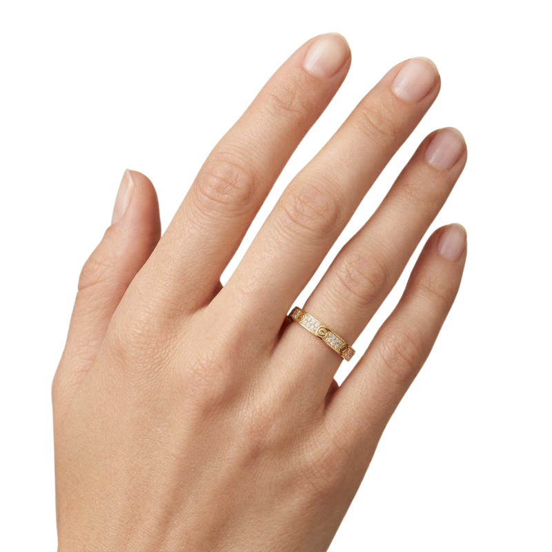 Bague Éternité Fine Femme – Acier Inoxydable avec Détails Sertis Style Minimaliste
