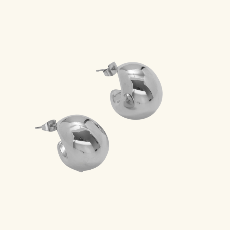 Boucles d’Oreilles Huggie Boule Femme – Acier Inoxydable