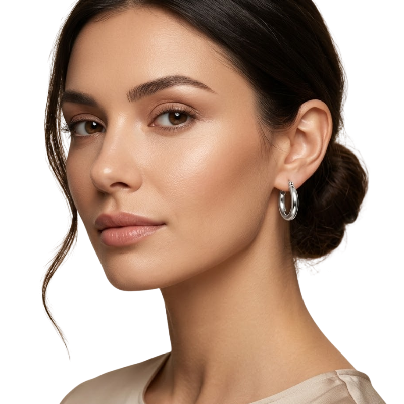 Boucles d’Oreilles Créoles Tubulaires Femme – Acier Inoxydable