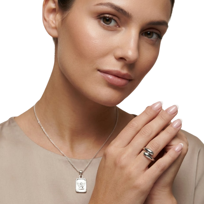 Bague Goutte d’Eau Femme – Design Minimaliste en Acier Inoxydable