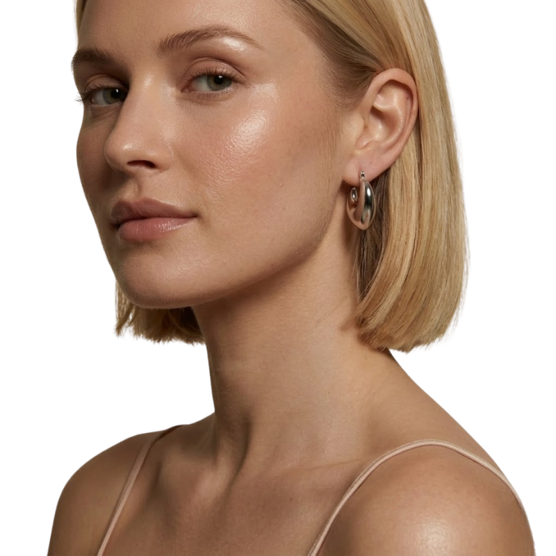 Boucles d’Oreilles Créoles Triangle Femme – Acier Inoxydable