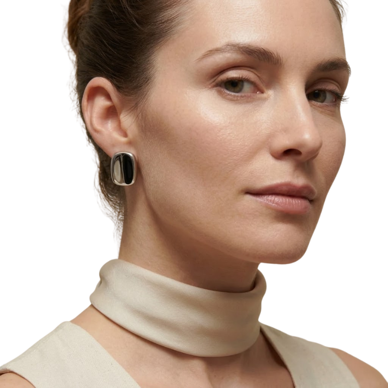 Boucles d’Oreilles Carrées Femme – Acier Inoxydable