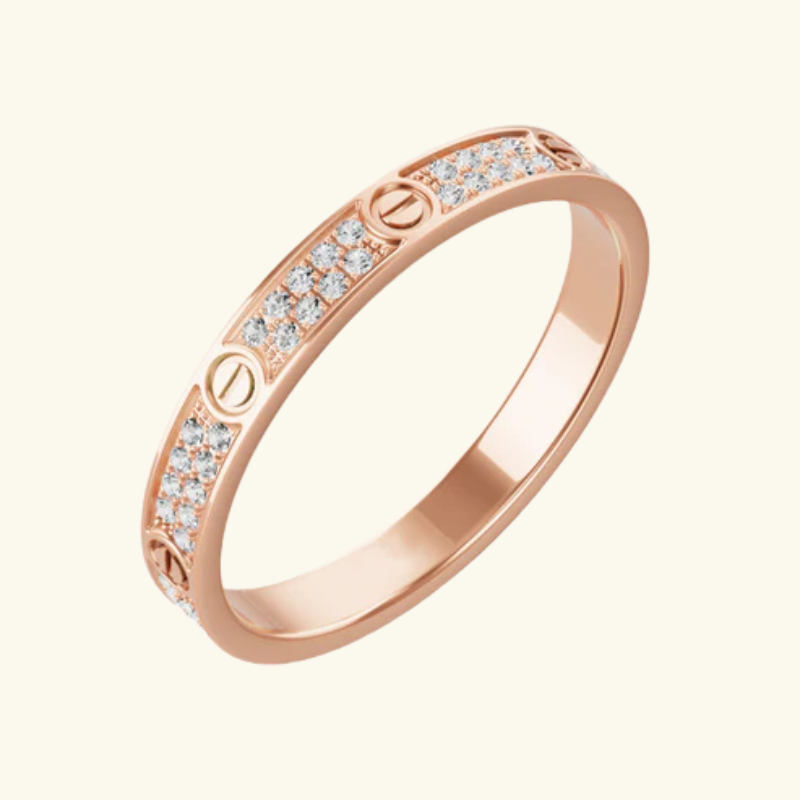 Bague Éternité Fine Femme – Acier Inoxydable avec Détails Sertis Style Minimaliste