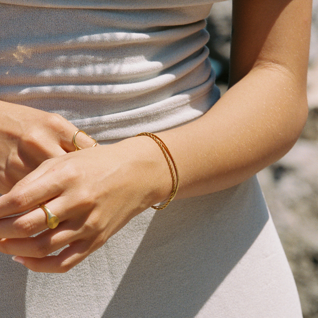 Bracelet Double Chaîne Femme Acier Inoxydable