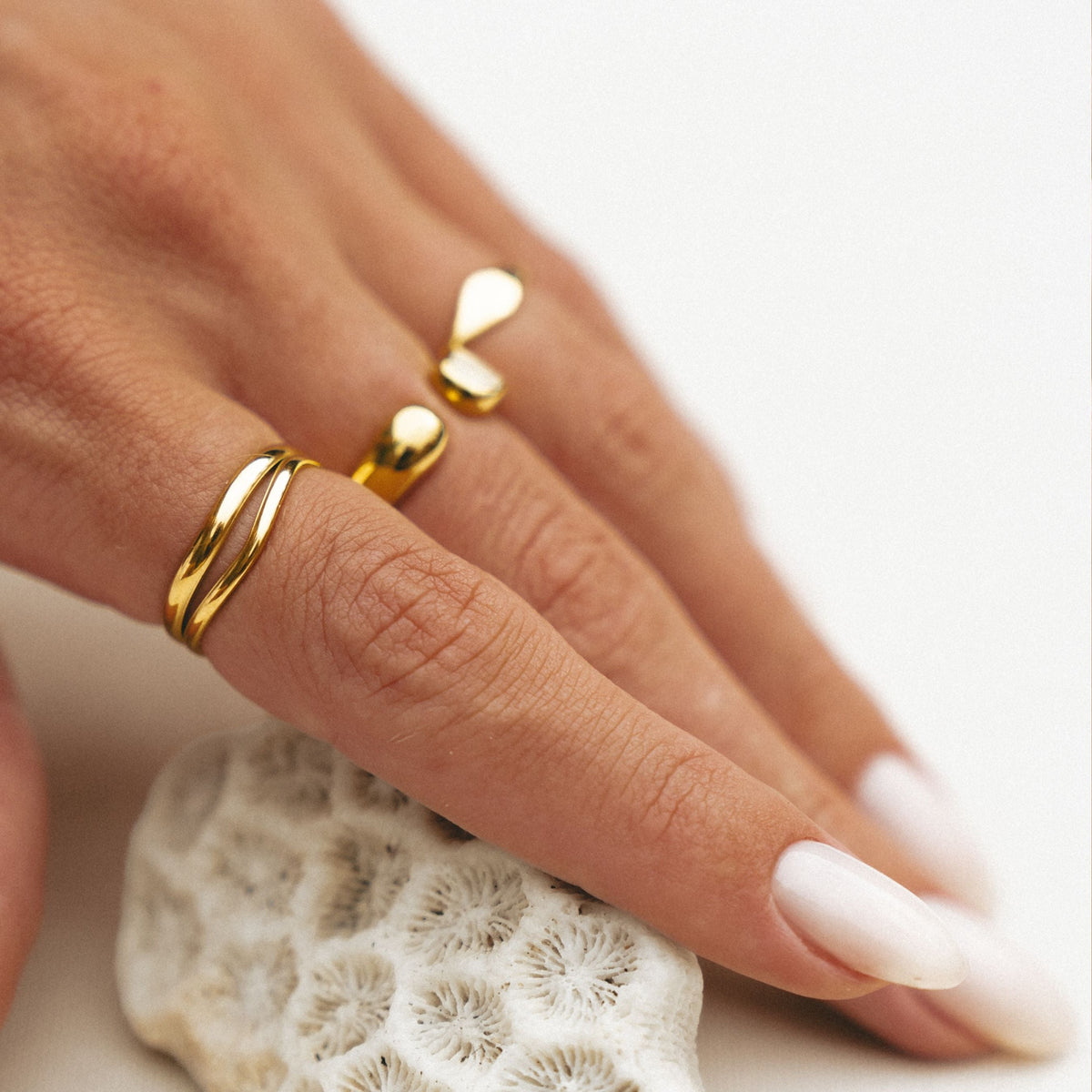 Bague Double Bande Fine Femme Acier Inoxydable