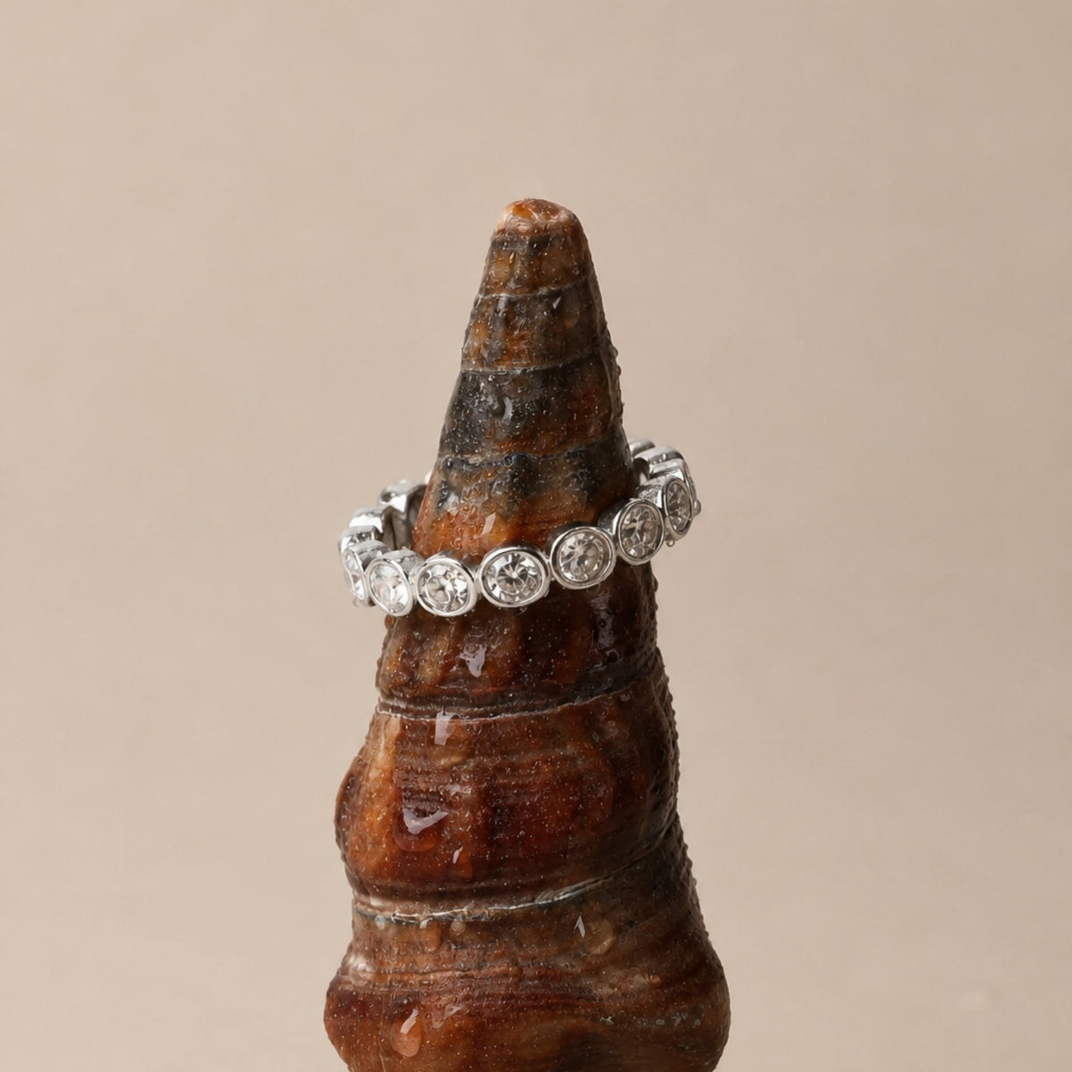 Bague Éternité Zircons Sertis Clos Femme Acier Inoxydable