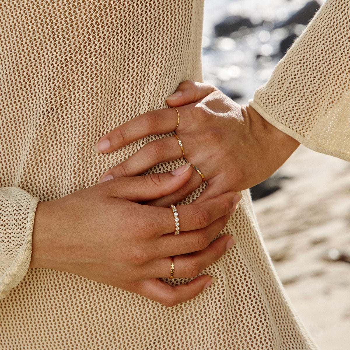 Bague Éternité Zircons Sertis Clos Femme Acier Inoxydable