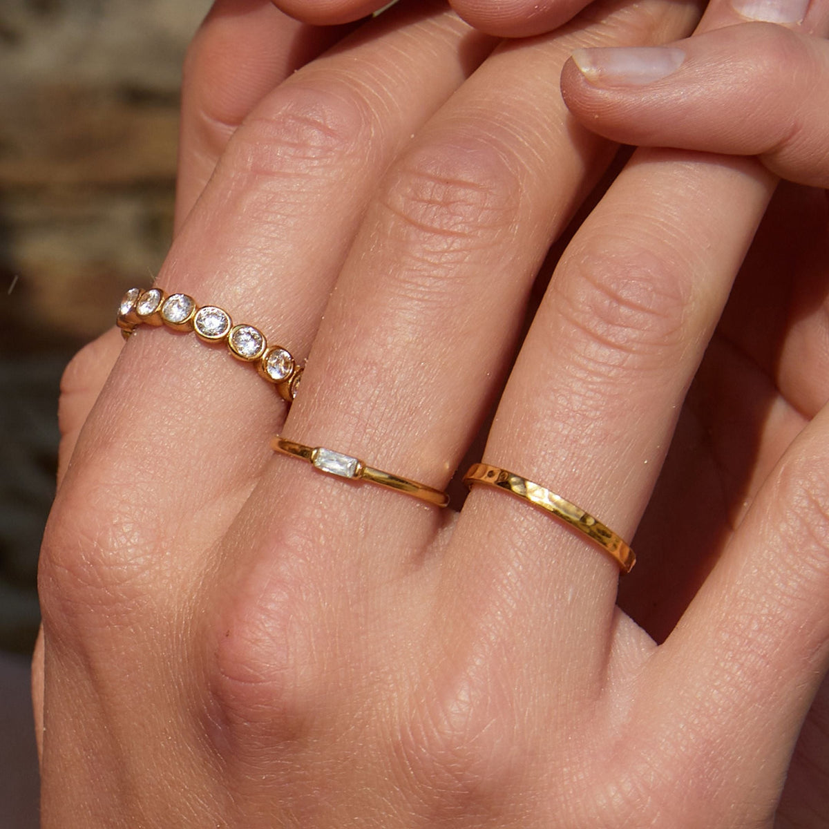 Bague Éternité Zircons Sertis Clos Femme Acier Inoxydable