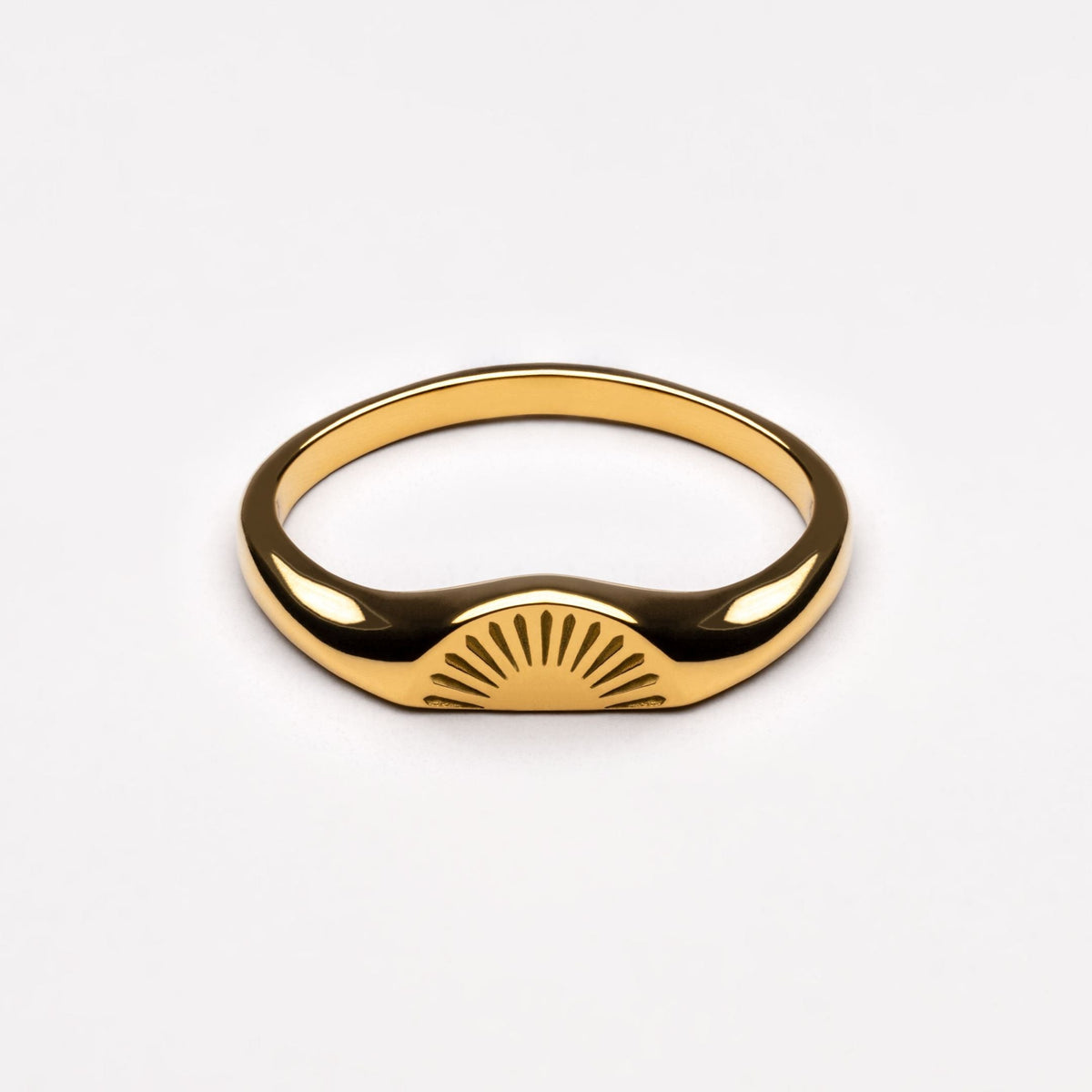 Bague Gravure Soleil Levant Femme Acier Inoxydable