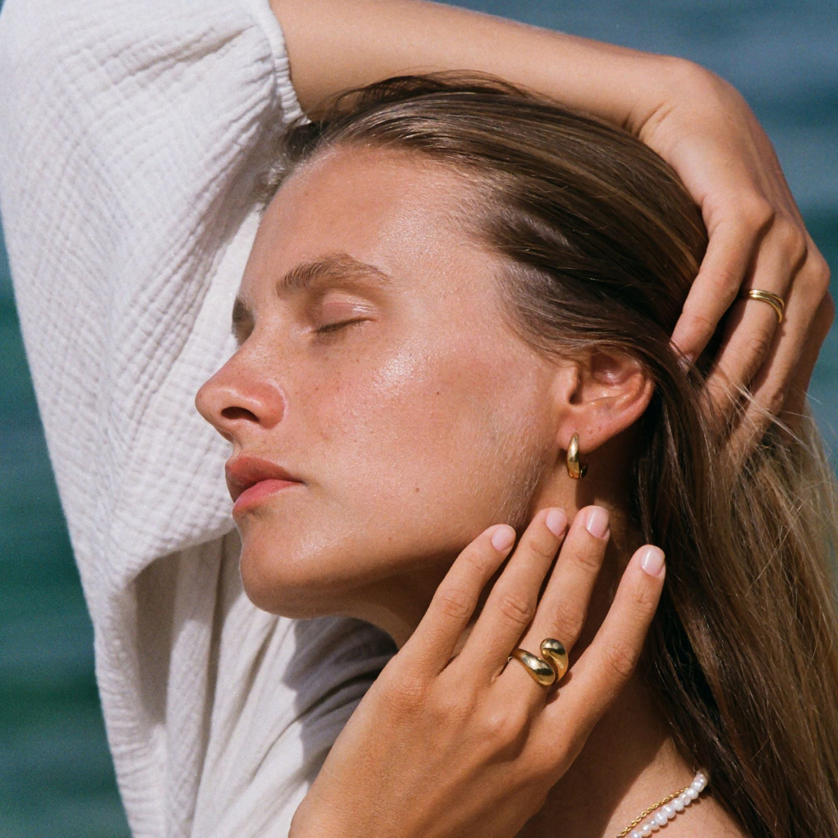 Bague Ouverte Double Goutte Femme Acier Inoxydable