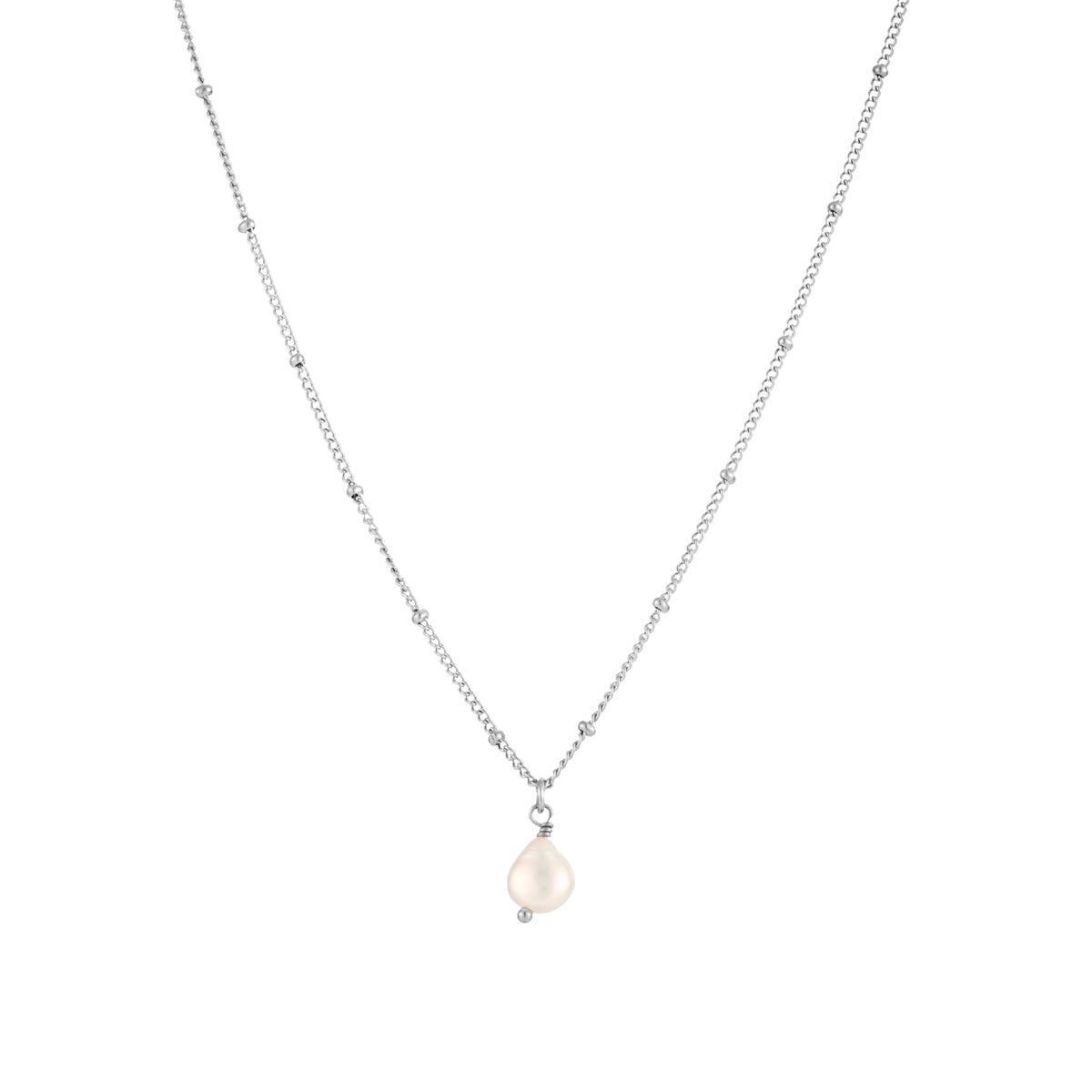 Collier Pendentif Perle Baroque Femme Acier Inoxydable