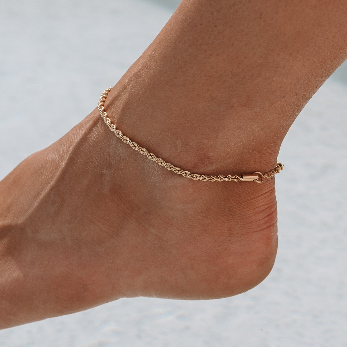 Bracelet de Cheville Maille Corde Femme Acier Inoxydable
