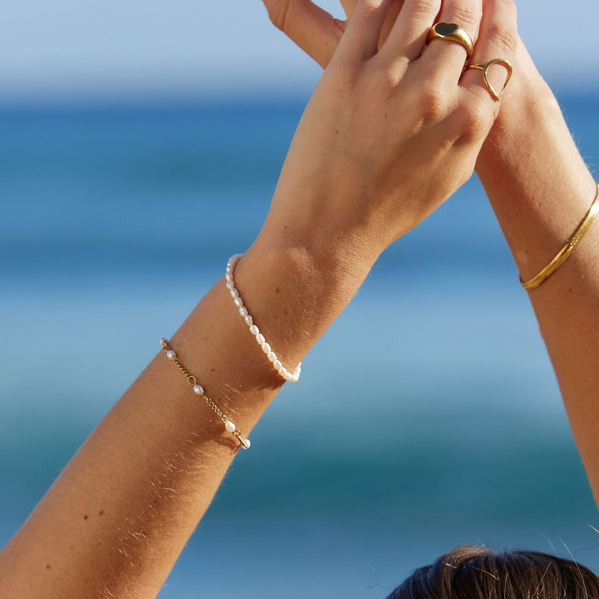 Bracelet Perles d'Eau Douce Femme Acier Inoxydable