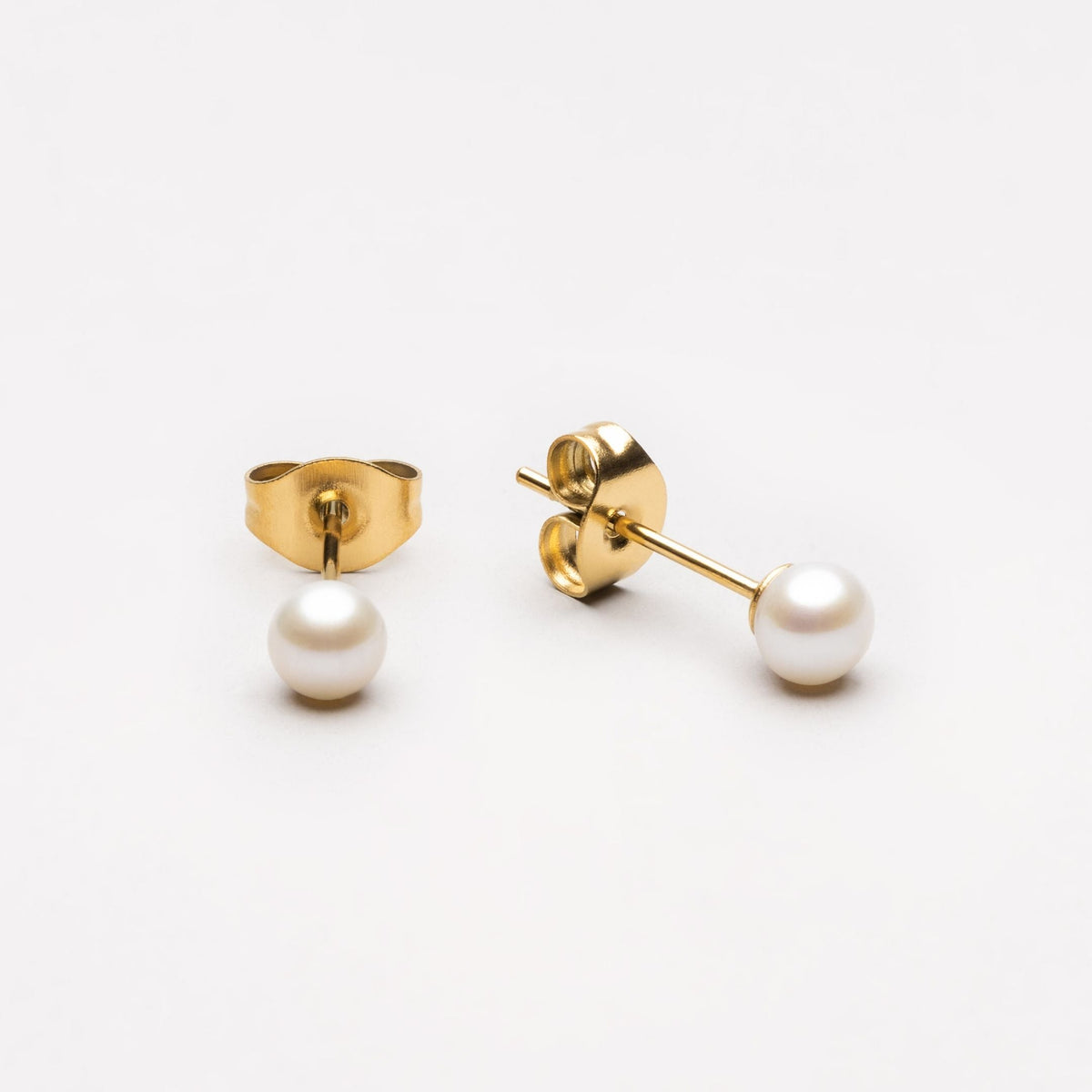 Clous d'Oreilles Perle d'Eau Douce 4 mm Femme Acier Inoxydable
