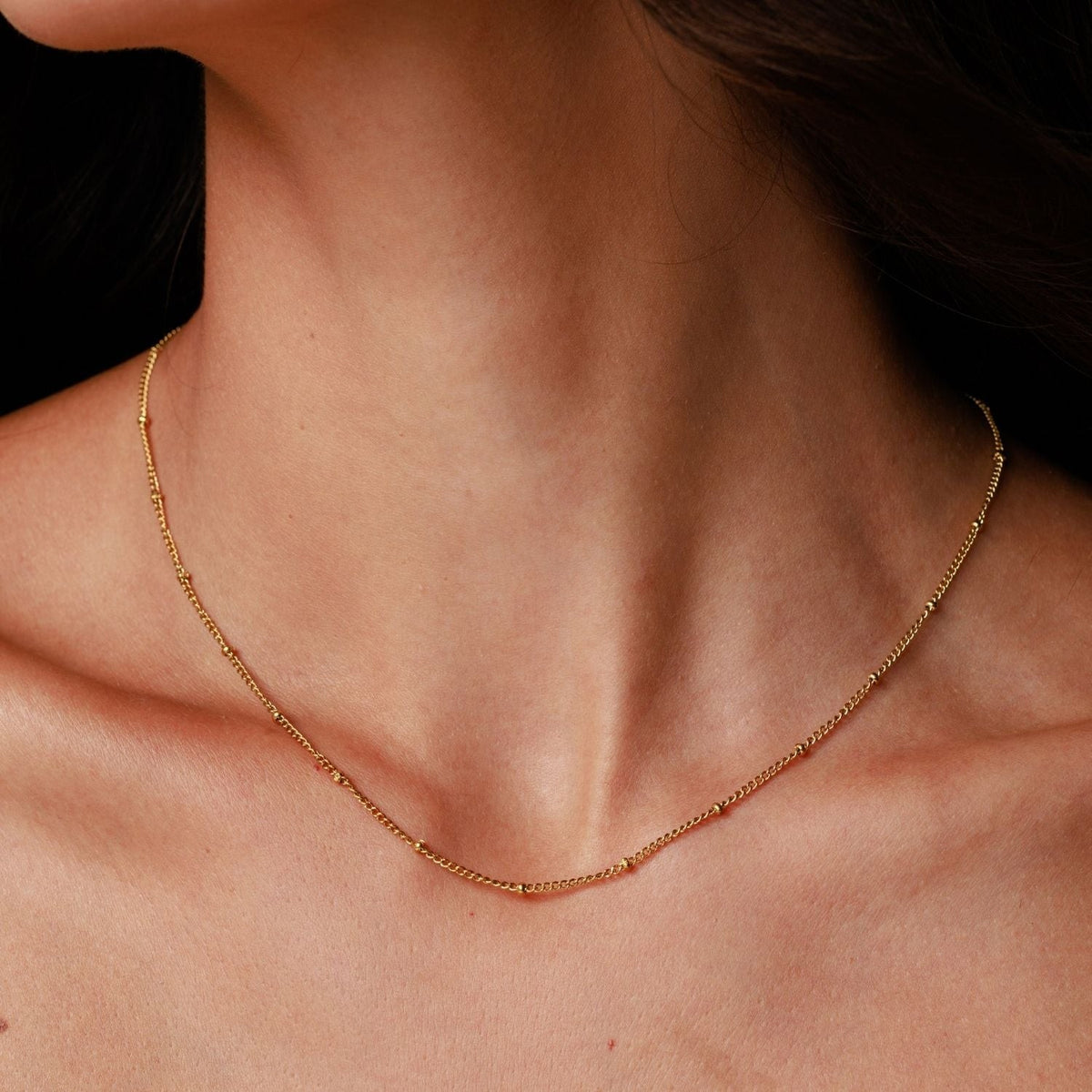 Collier Ras de Cou Chaîne Satellite Femme Acier Inoxydable