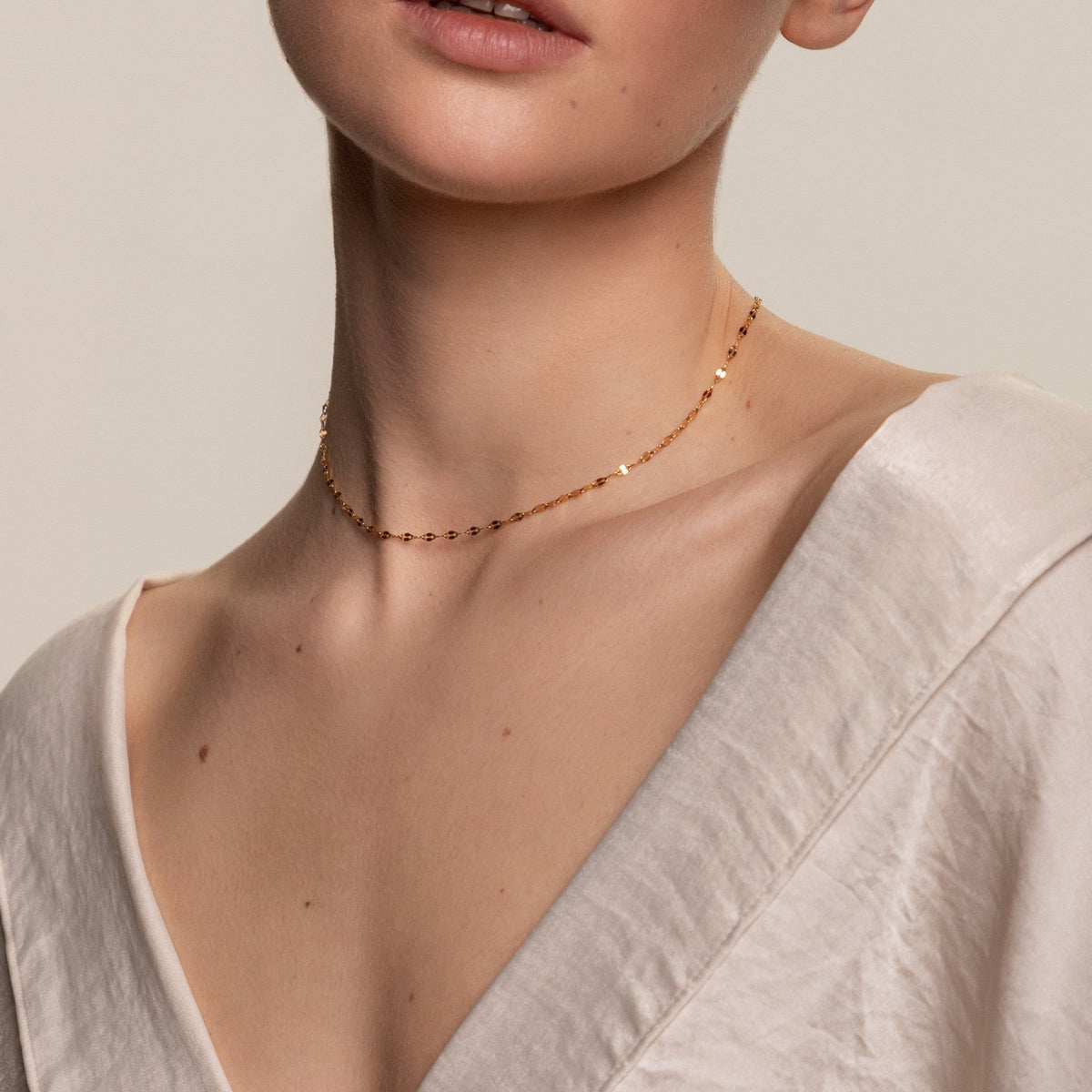 Collier Ras de Cou Chaîne Scintillante Femme Acier Inoxydable
