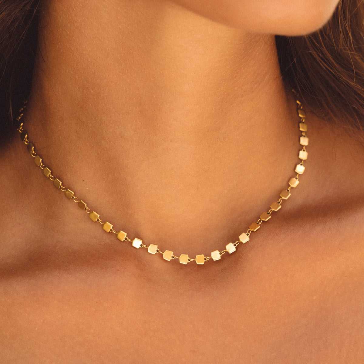 Collier Ras de Cou Maillons Pastilles Femme Acier Inoxydable