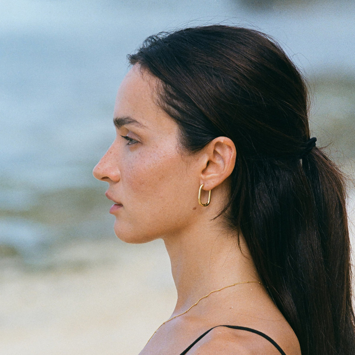 Créoles Ovales Allongées Femme Acier Inoxydable