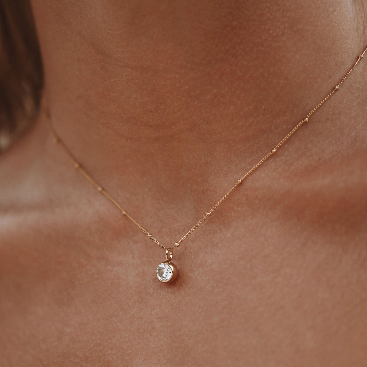 Collier Pierre de Naissance Femme Acier Inoxydable