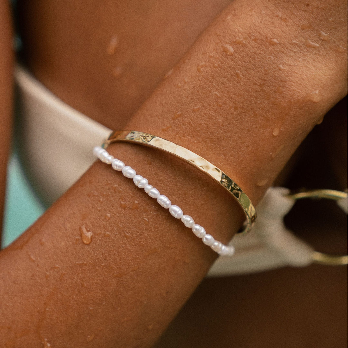 Bracelet Perles d'Eau Douce Femme Acier Inoxydable