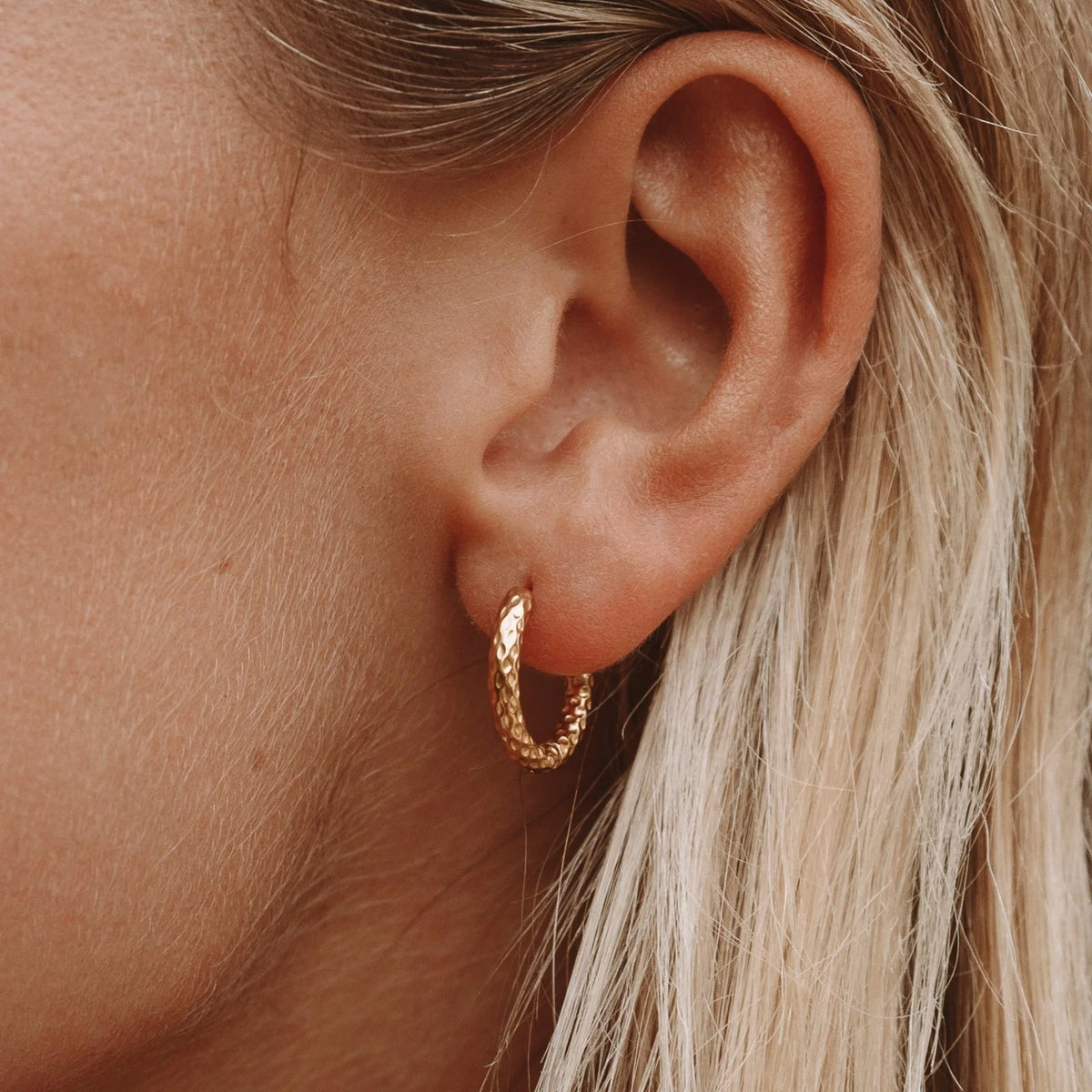 Créoles Martelées Femme Acier Inoxydable