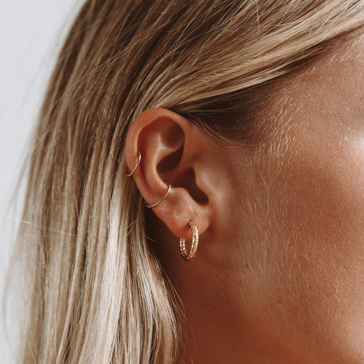Créoles Martelées Femme Acier Inoxydable