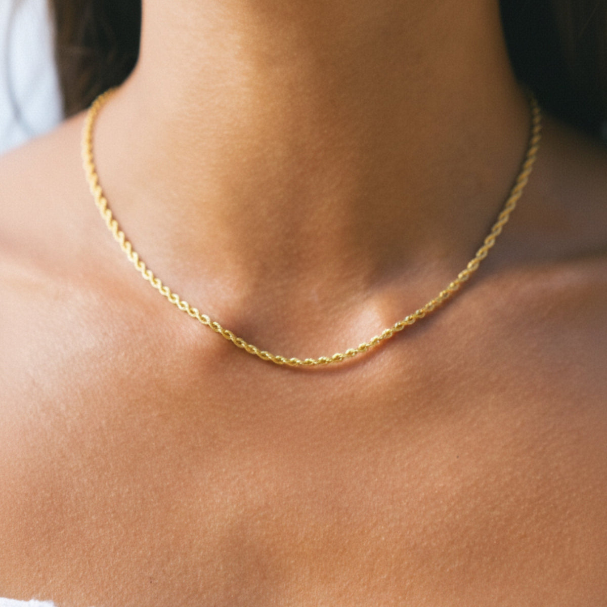 Collier Maille Corde Femme Acier Inoxydable