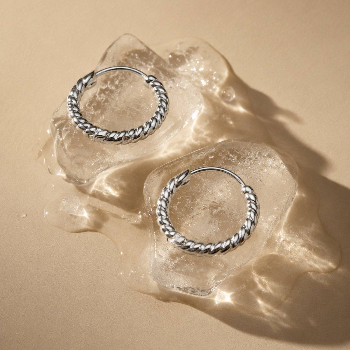Mini Créoles Torsadées Femme Acier Inoxydable