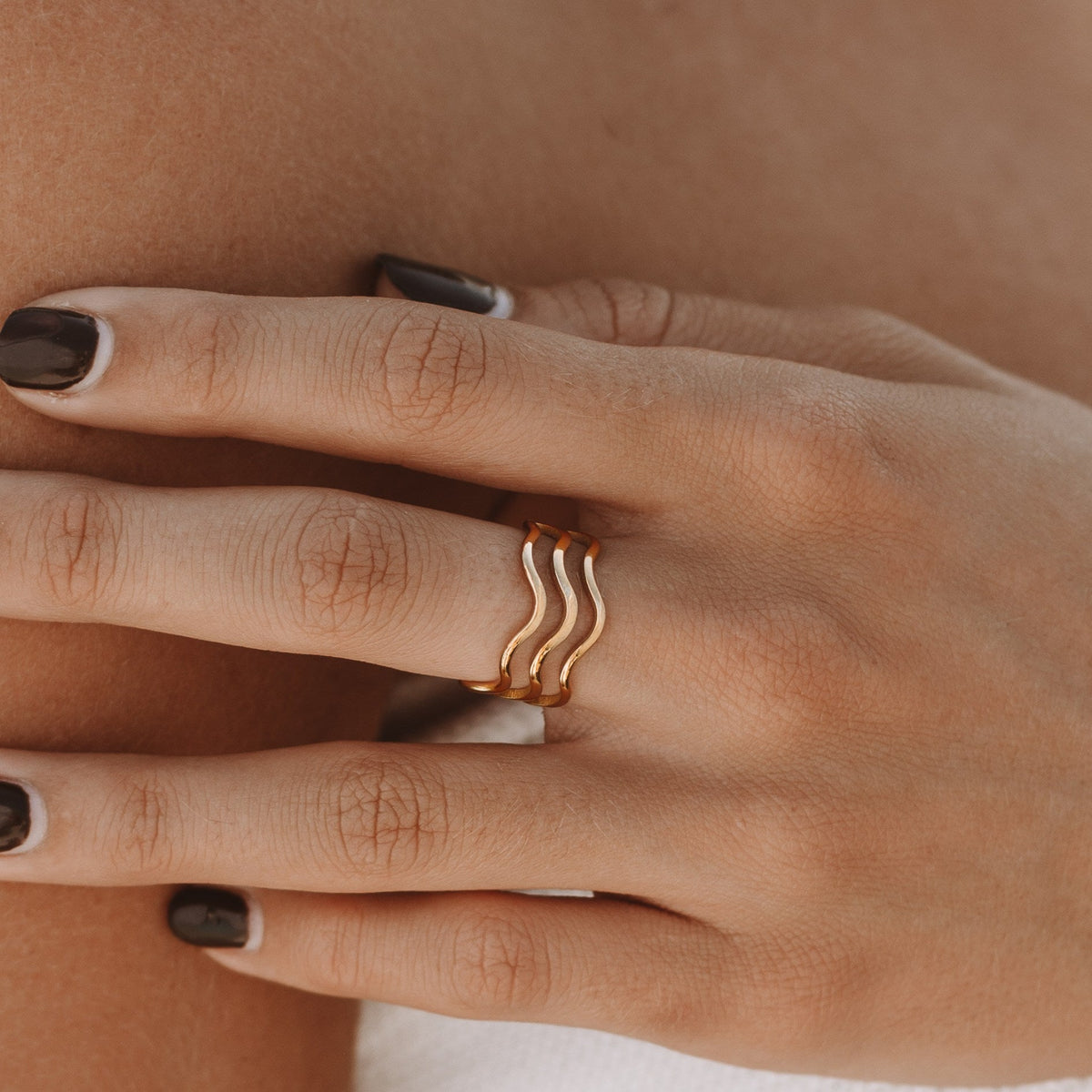 Bague Vague Femme Acier Inoxydable