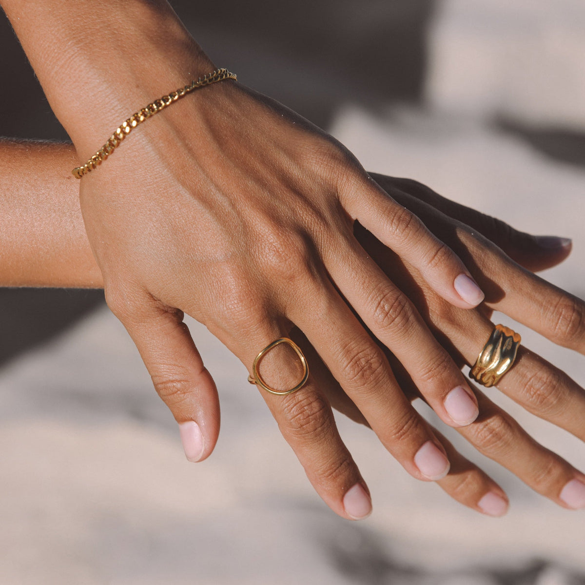Bague Ovale Ouverte Femme Acier Inoxydable