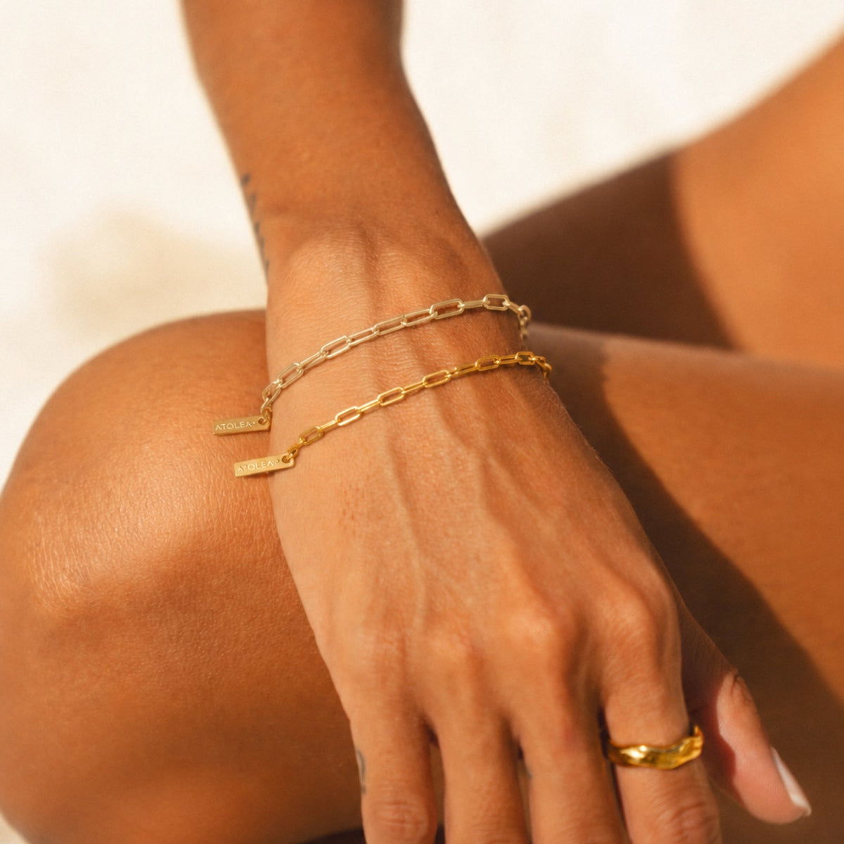 Bracelet Maille Trombone Femme Acier Inoxydable