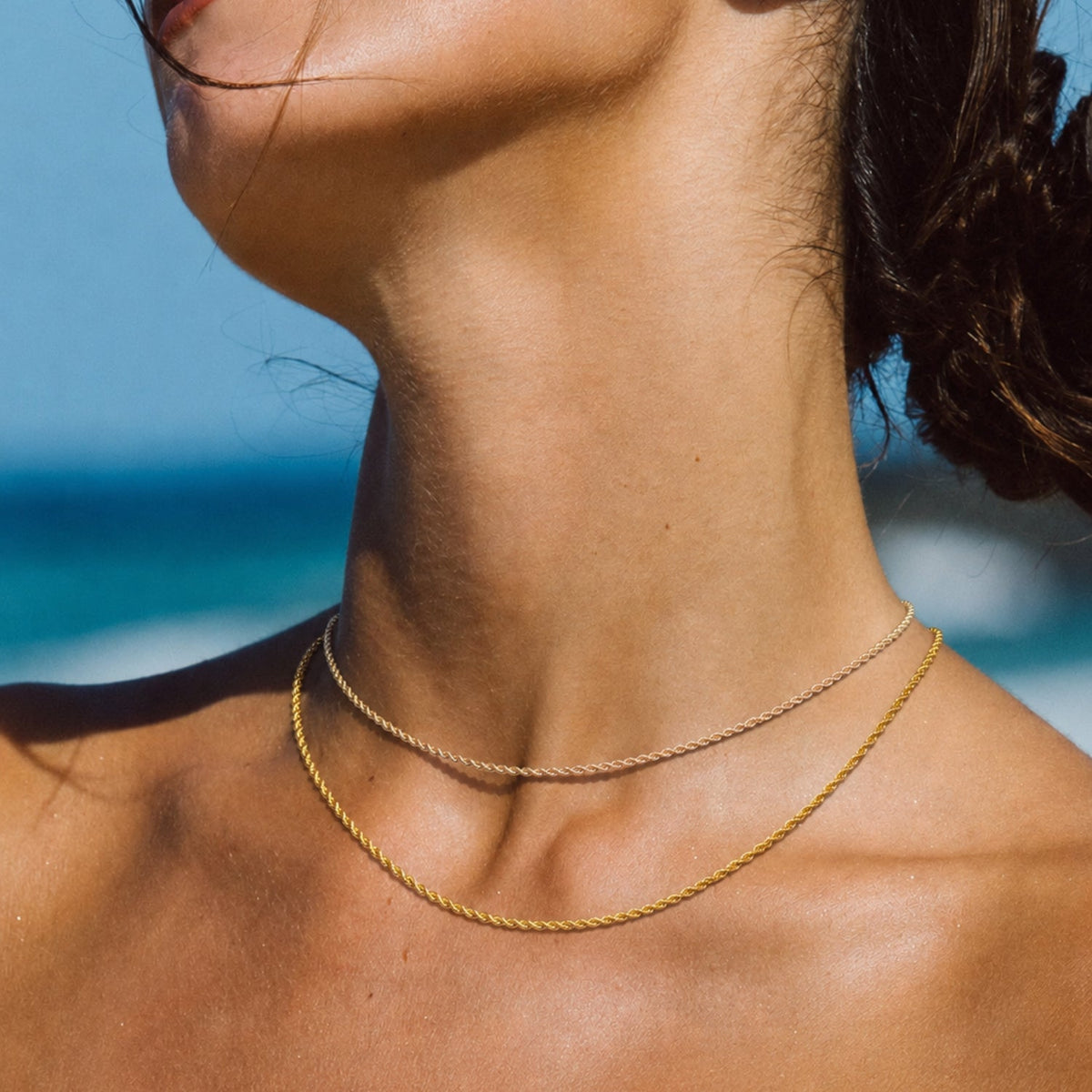 Collier Maille Corde Femme Acier Inoxydable
