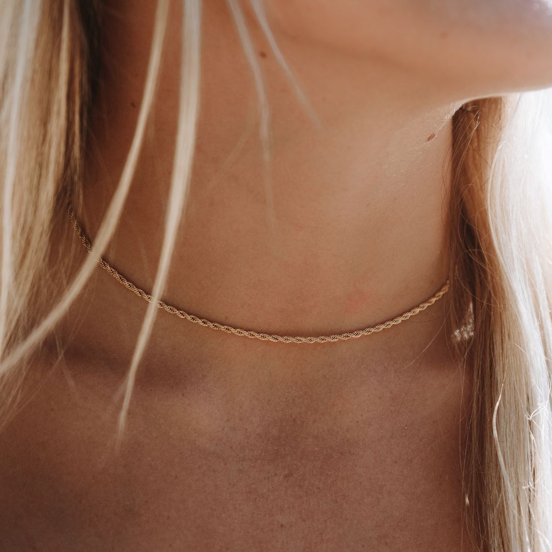 Collier Maille Corde Femme Acier Inoxydable