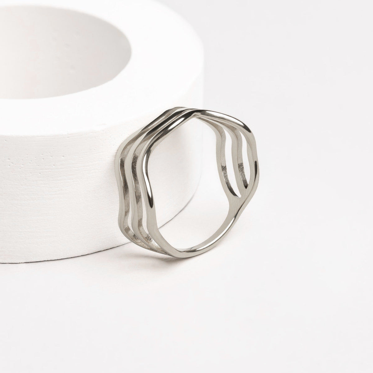 Bague Vague Femme Acier Inoxydable