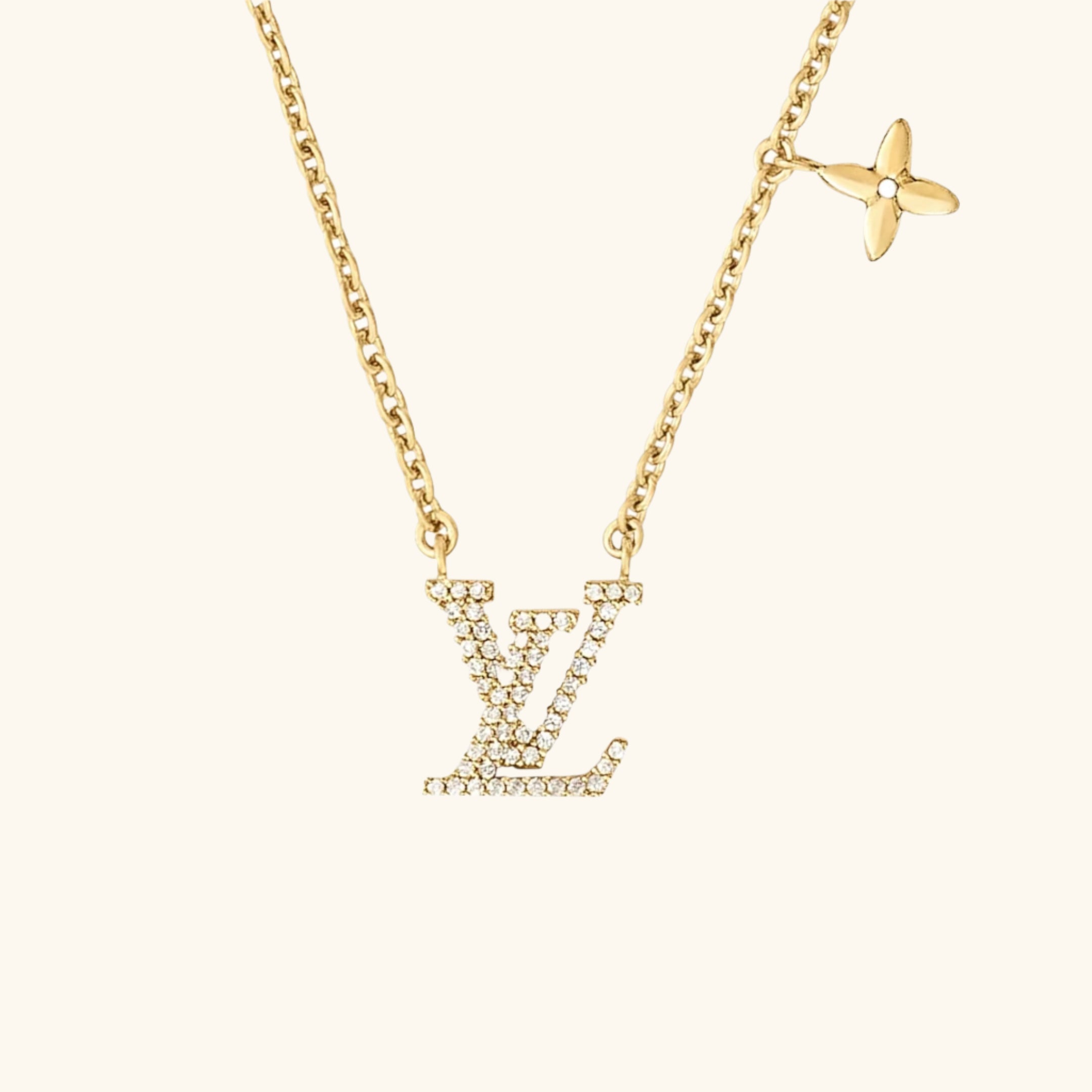 Collier Femme – Pendentif Lettre Cristallisé en Acier Inoxydable Doré Style Élégant