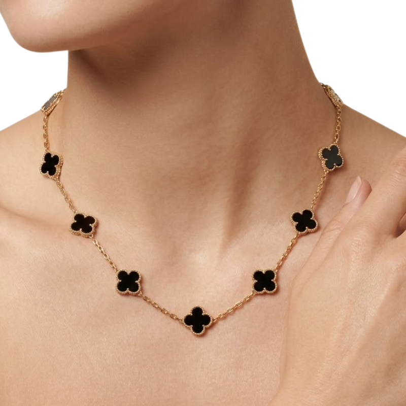 Collier Trèfle Femme – Acier Inoxydable Doré