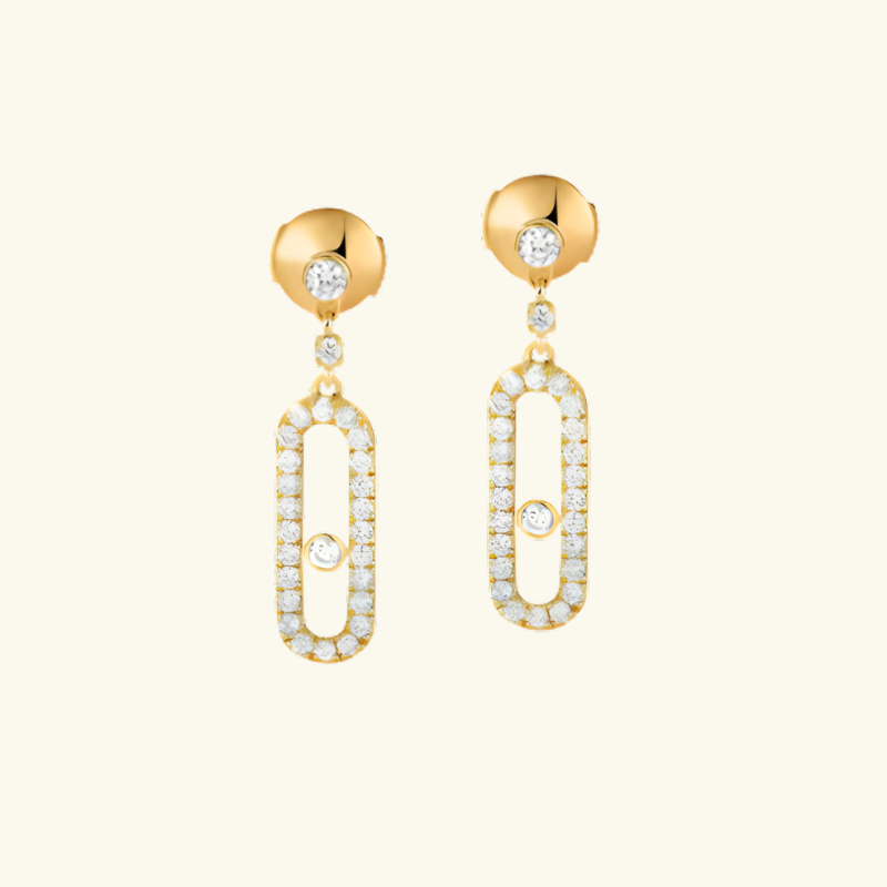 Boucles d’Oreilles Créoles Femme – Acier Inoxydable Plaqué Or avec Détails Sertis
