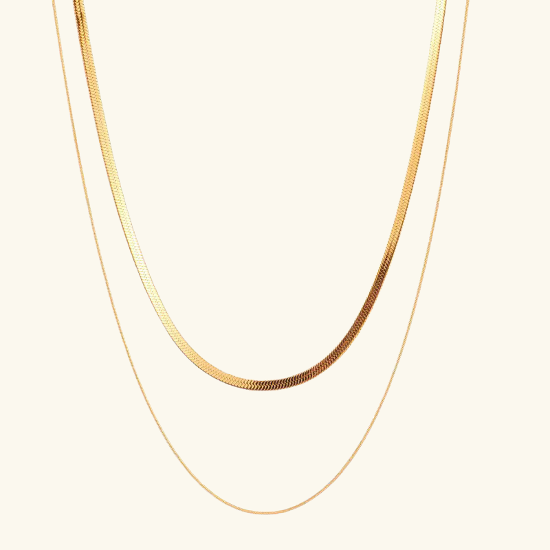 Collier Multirangs Femme – Chaîne Plate et Fine en Acier Inoxydable Style Superposé