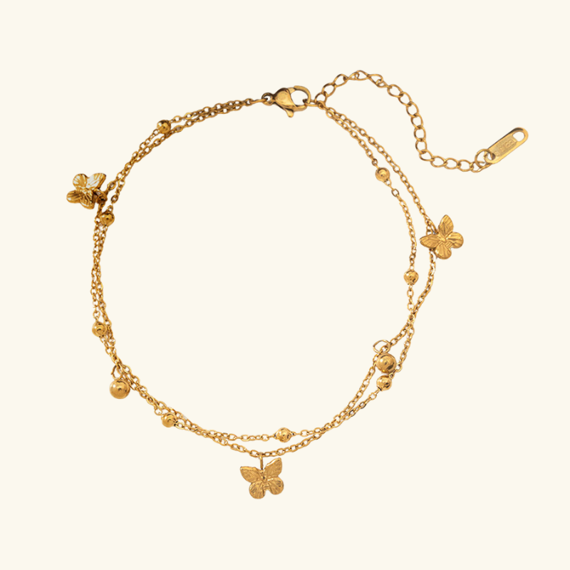 Bracelet Multirangs Papillon Femme – Acier Inoxydable