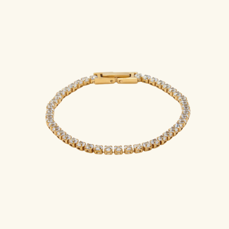 Bracelet Tennis Femme – Acier Inoxydable avec Détails Sertis